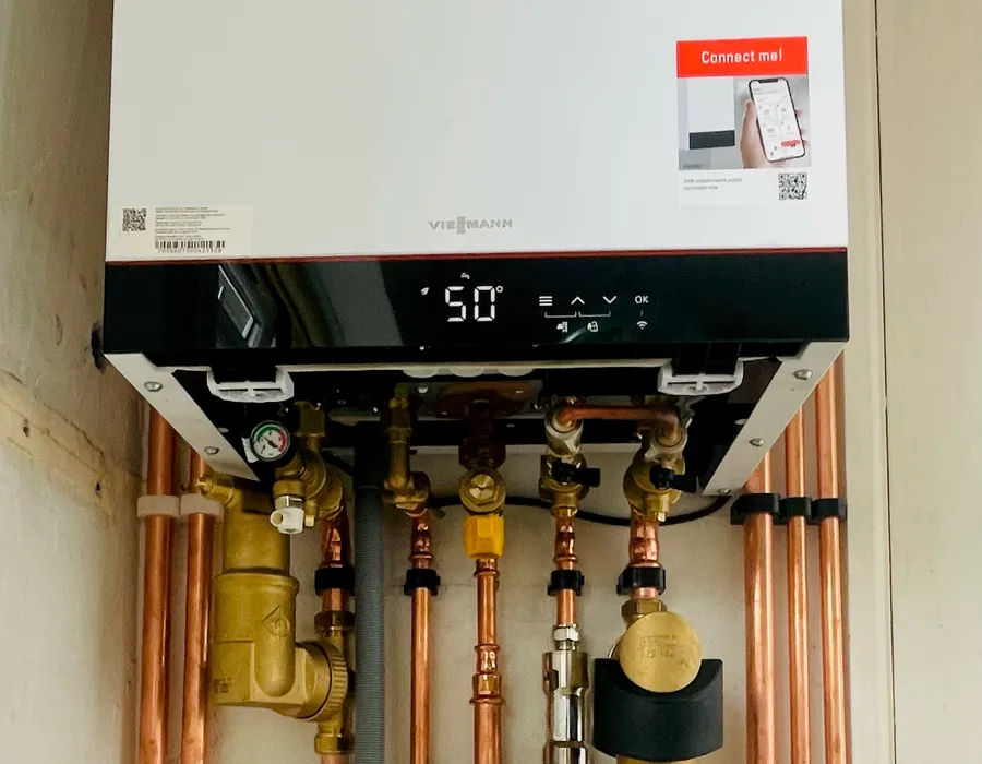 Professional Viessmann boiler installation with copper pipework by AC Plumbers in Brighton